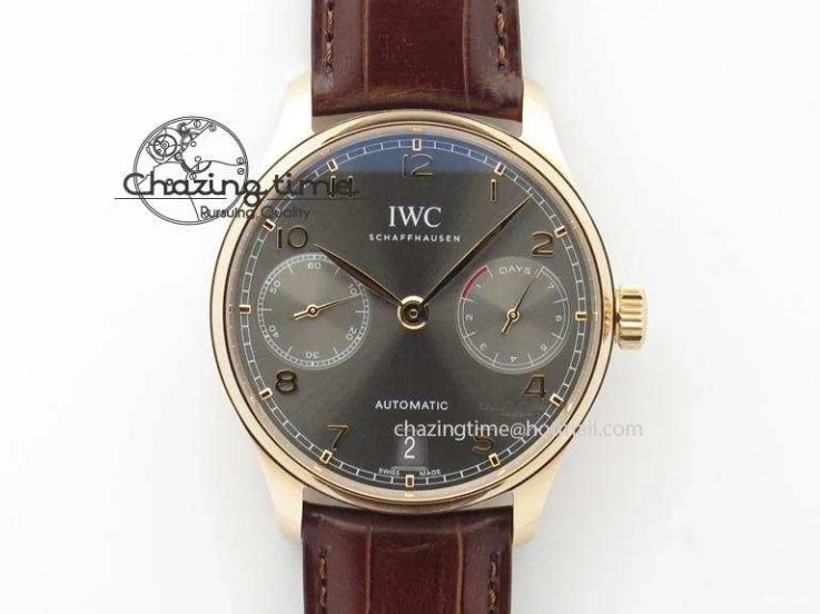 MIROTIME 0418 Portuguese Chrono RG IW371480 ZF 1:1 Best Edition White Dial On Brown Leather Strap A7750 V HighPerformance 7266